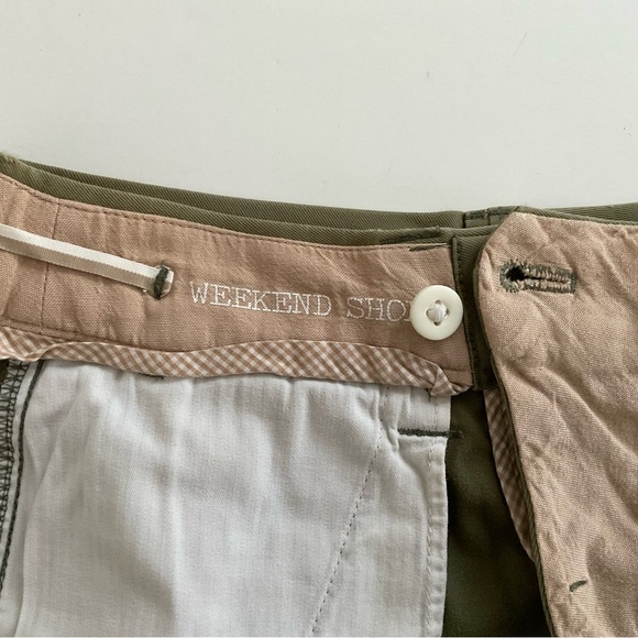 Banana Republic Roll Up Chino Short Sz 0 Olive Green Weekender Preppy - Picture 10 of 12
